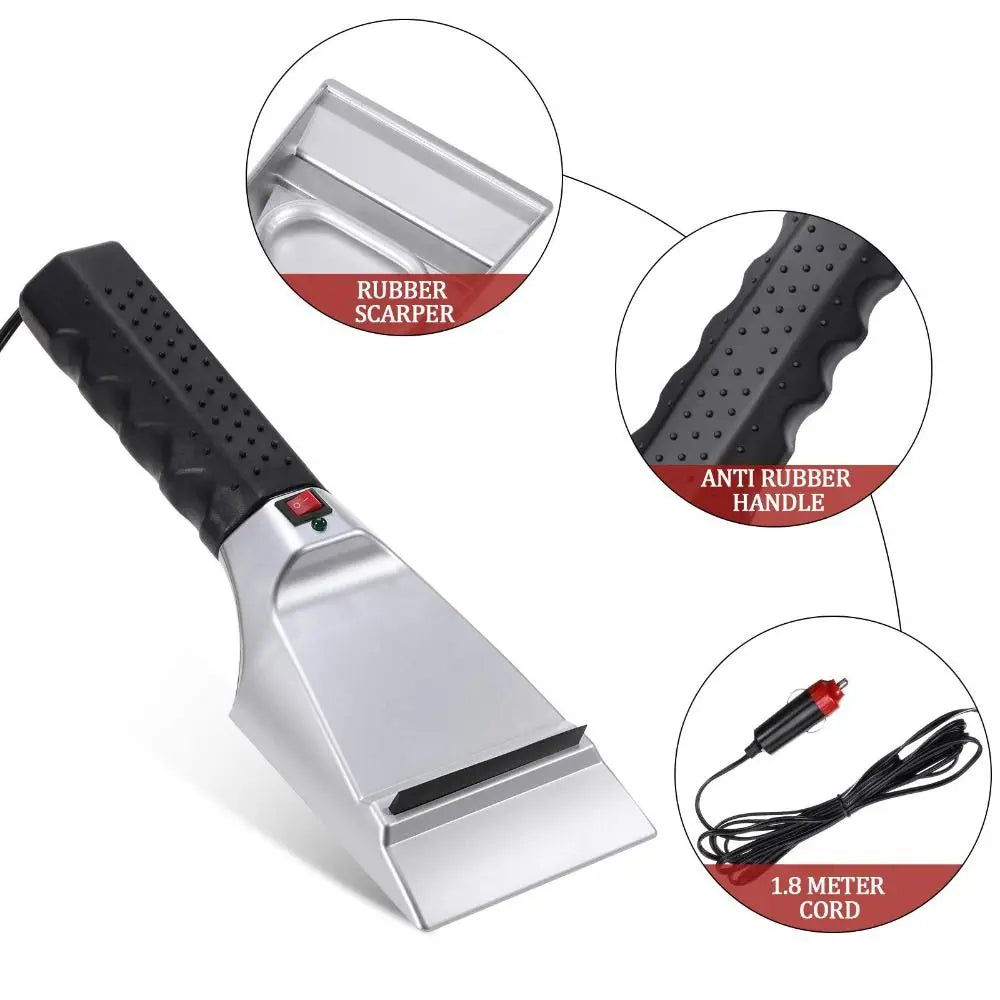 Heated Car Windshield Ice Scraper – Clear Ice in Seconds