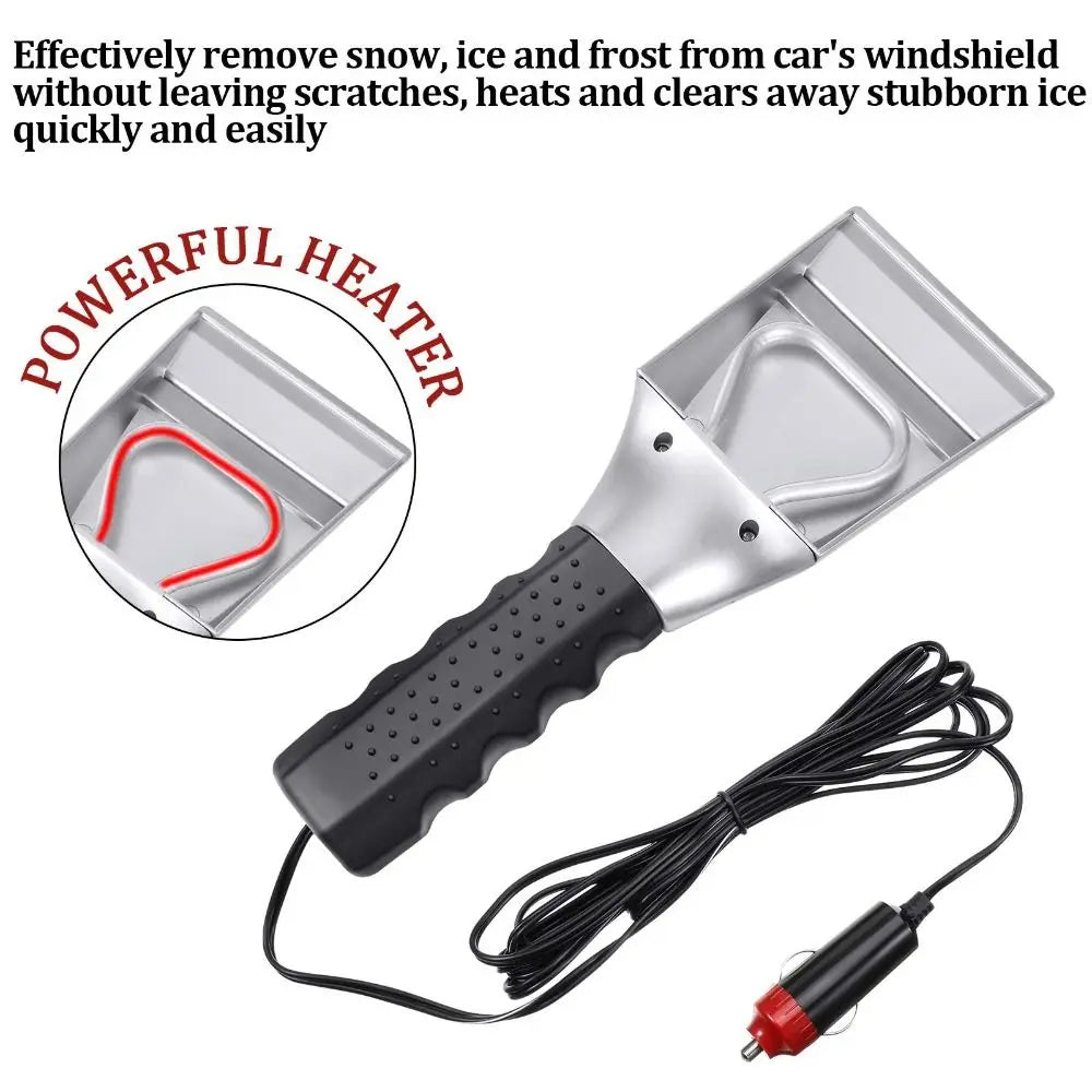 Heated Car Windshield Ice Scraper – Clear Ice in Seconds