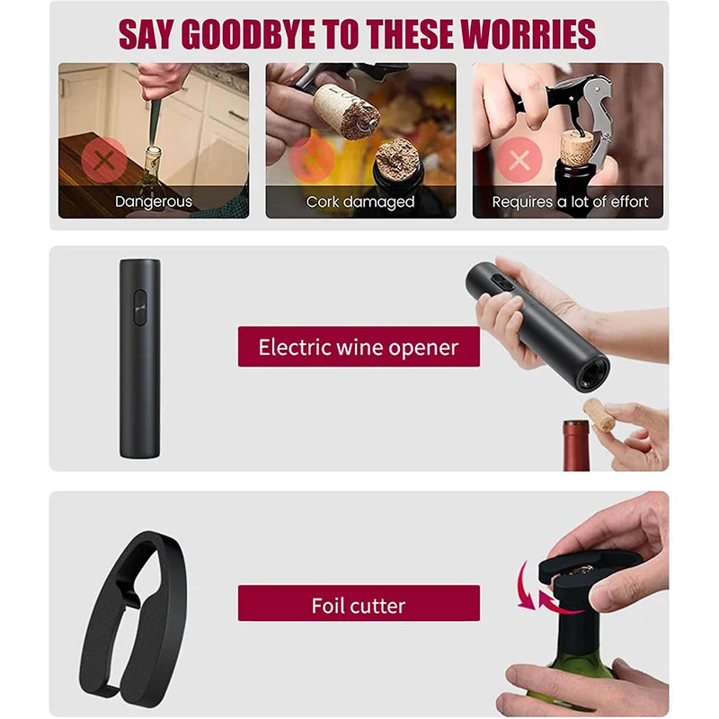 Premium Electric Wine Opener Gift Set