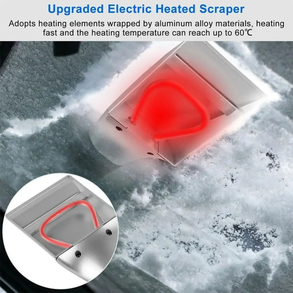 Heated Car Windshield Ice Scraper – Clear Ice in Seconds